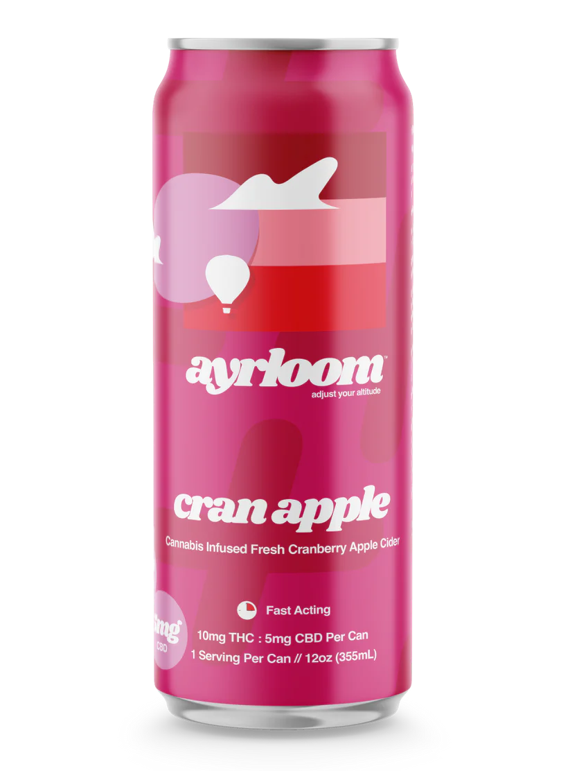 Photograph of product: AYRLOOM UP | CRAN APPLE | BEVERAGE | 4PK (10MGTH-oui: 5MG CBD)