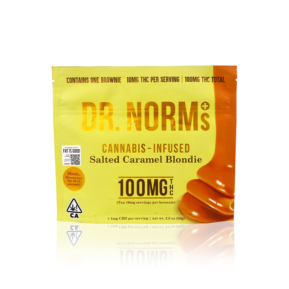 Photograph of product: DR. NORM'S - Edible - Salted Caramel Blondie - 100MG