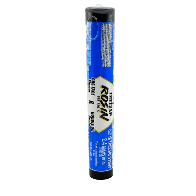 Photograph of product: Treesap | Rosin Infused Pre-rolls | Hybrid | Gas Face X Double OG - 