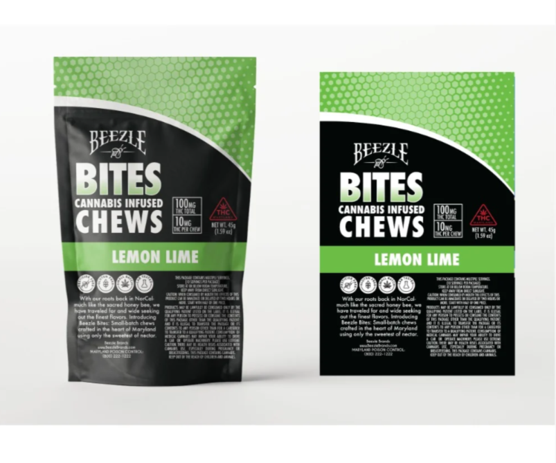 Photograph of product: Beezle Bites - Lemon Lime Live Resin Chews (10ct/10mg)