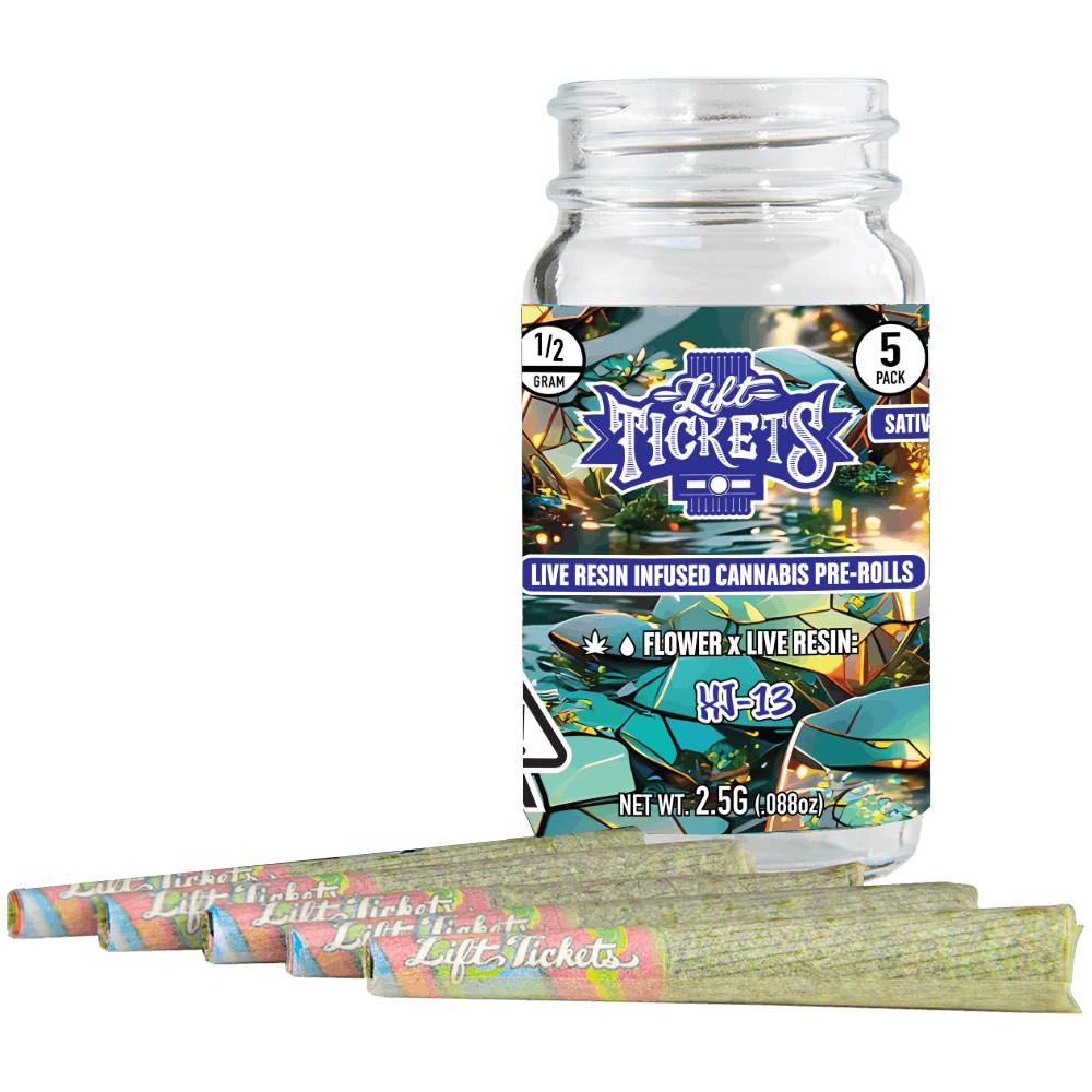 Photograph of Product: LIFT TICKETS | XJ-13 | .5G INFUSED PRE-ROLL | 5PK