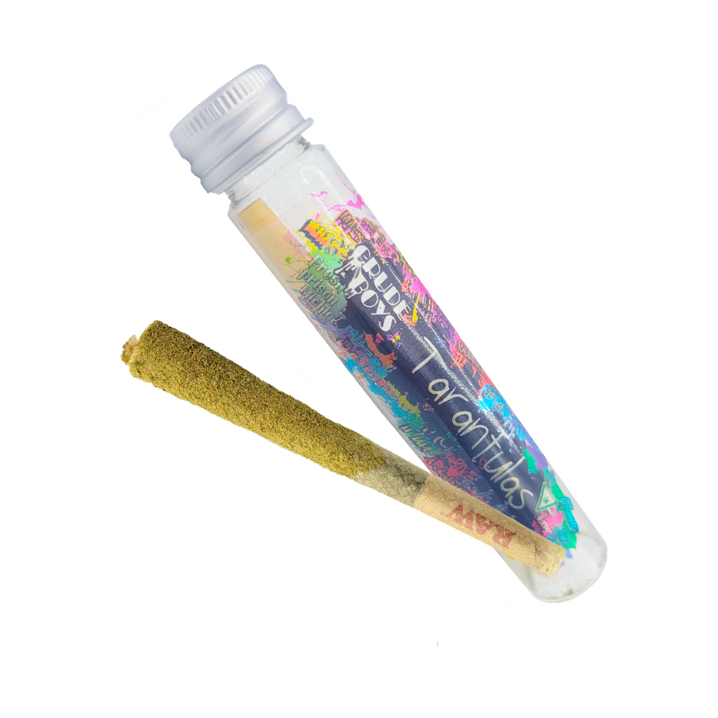Photograph of product: Crude Boys | Tarantula Infused Pre-Roll | White Lightning | 1.1g