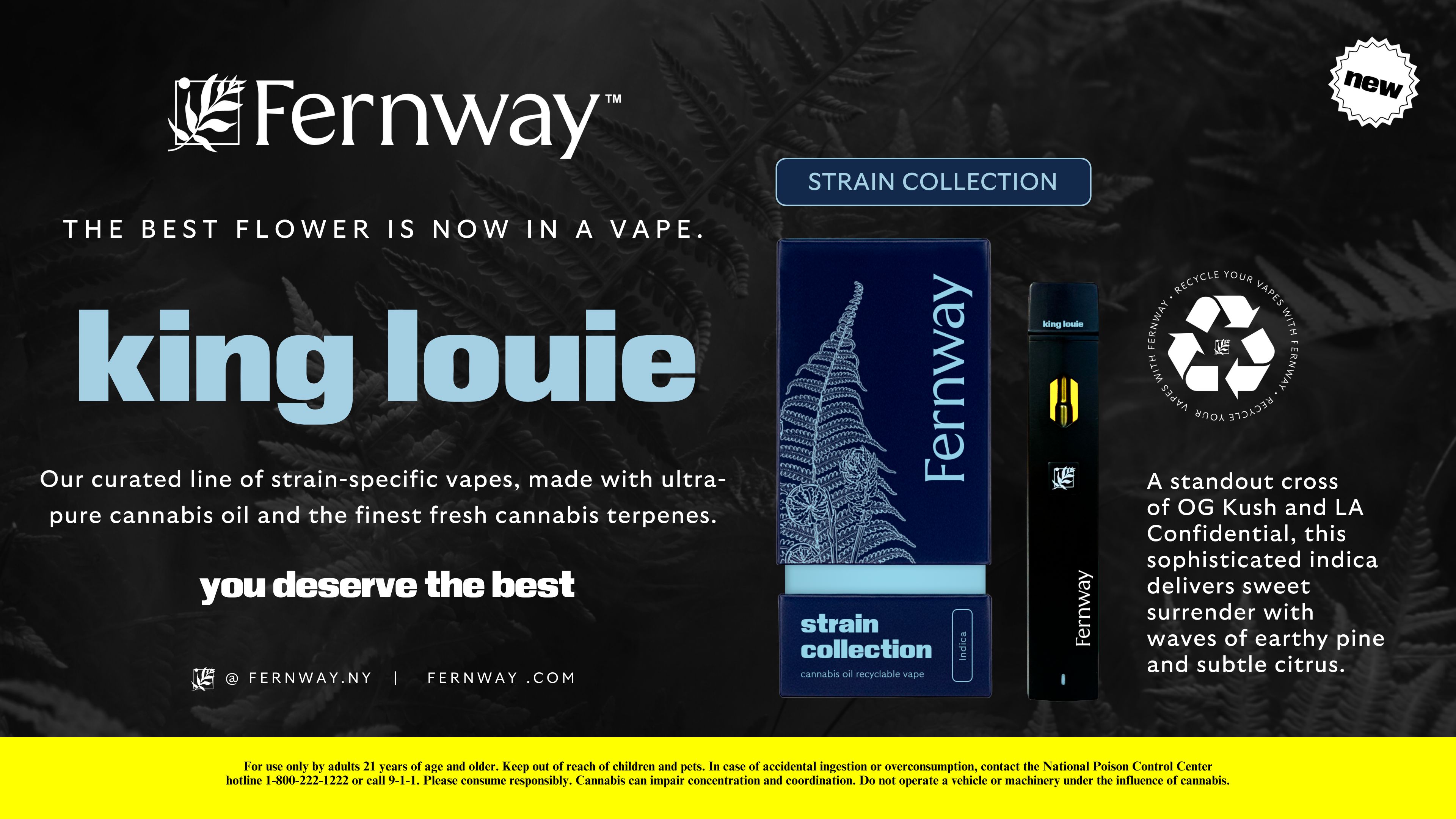Photograph of product: Fernway  |  King Louie  |  1g Traveler Disposable