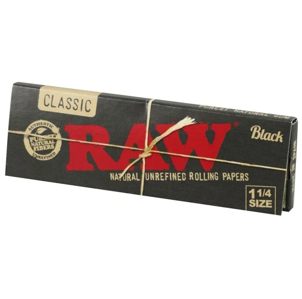Photograph of product: Papers - RAW - Black 1 1/4 Classic - 50 Pack
