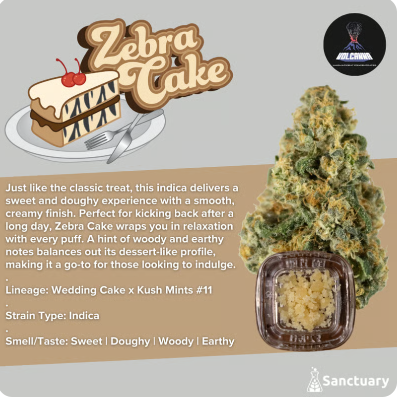Photograph of product: Zebra Cake Crumble | 4g | Volcanna