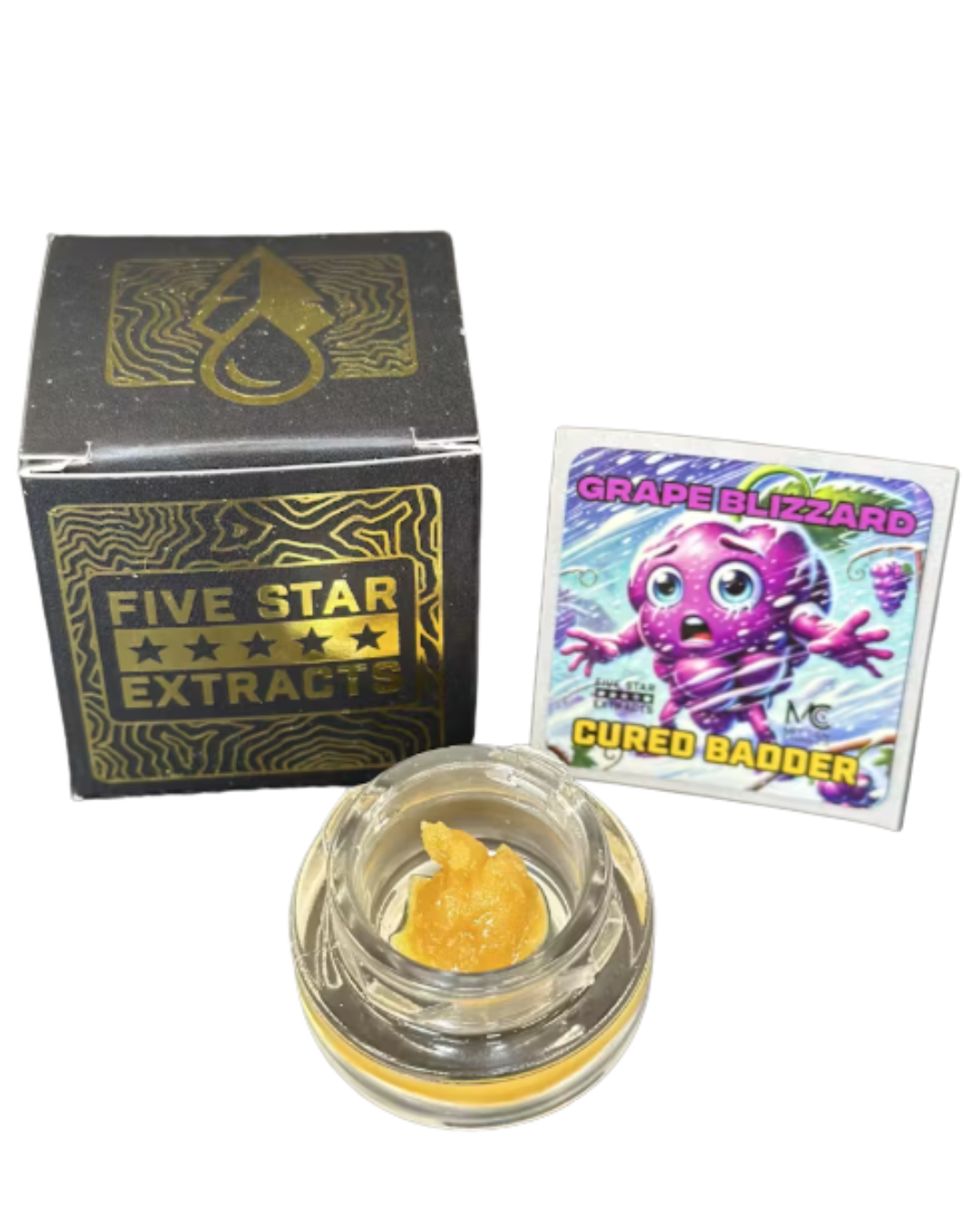 Photograph of product: Five Star Extracts | Grape Blizzard Cured Badder