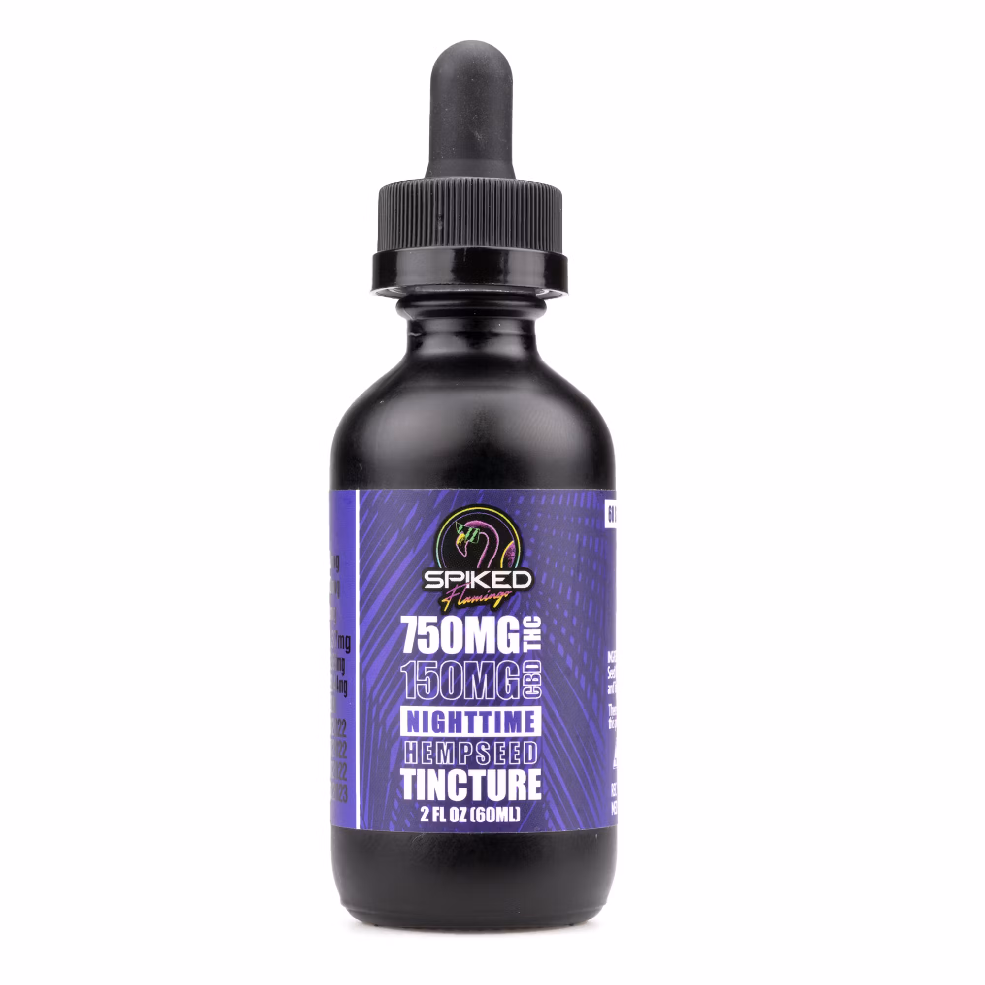 Photograph of product: Spiked Flamingo - Tincture 5:1 - Nighttime  (750mg TH-oui/150mg CBD)