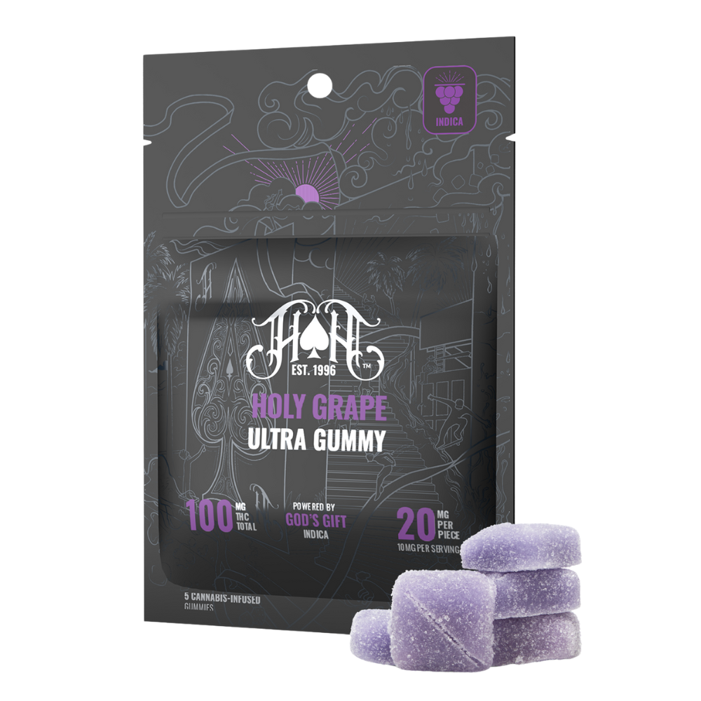 Photograph of product: Heavy Hitters | Holy Grape | Gummies | 5pk | 100mg