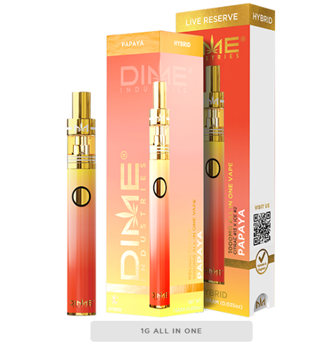 Photograph of product: Dime - Live Resin Disposable - (H) - Papaya