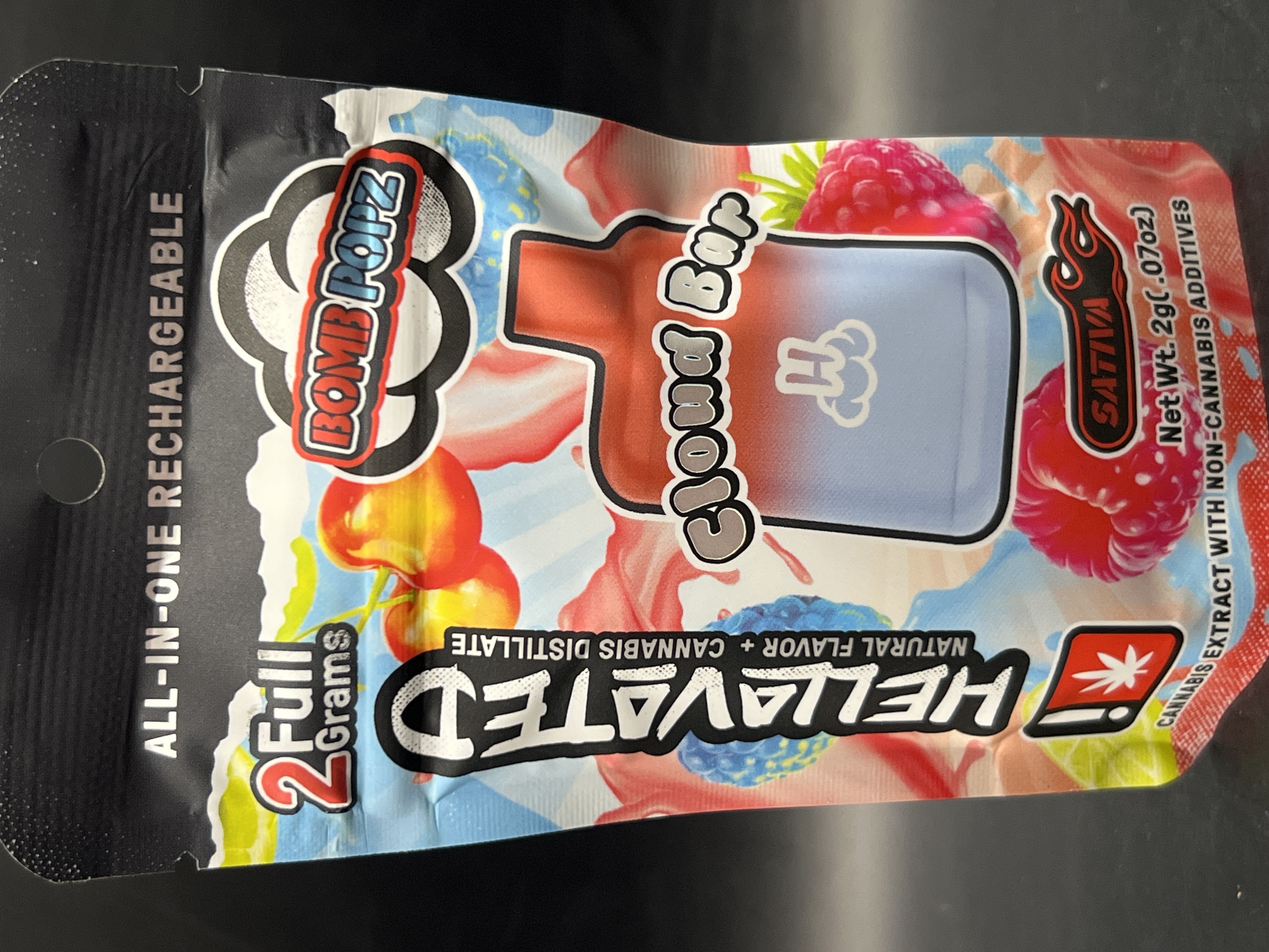 Photograph of product: Hellavated Cloud Bar 'Bomb Popz' All-In-One Vaporizer