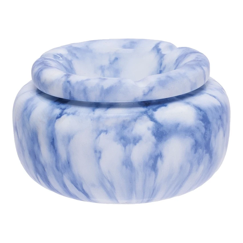Photograph of product: Moroccan Ceramic Ashtray - Marble Blue - 5"