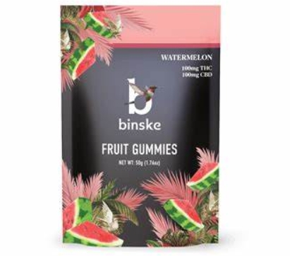 Photograph of product: Binske 10mg CBD: 10mg TH-oui Watermelon Gummies x 10ct - 8101