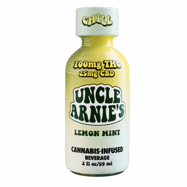 Photograph of product: Chill Lemon Mint 4:1 - 100mgTH-oui 25mgCBD 2oz Drink | Uncle Arnie's