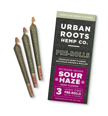 Photograph of Product: Urban Roots - Hemp Prerolls - Sour Haze (3pk)