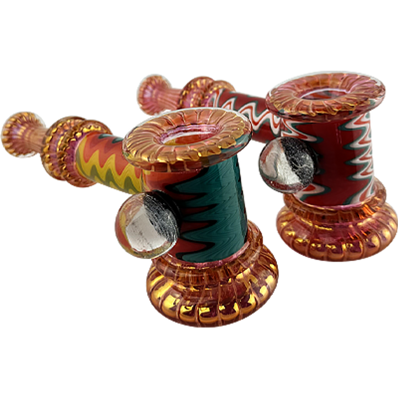 Photograph of product: Fumed Wig Wag Marbles Hammer Bubbler | Assorted 6"