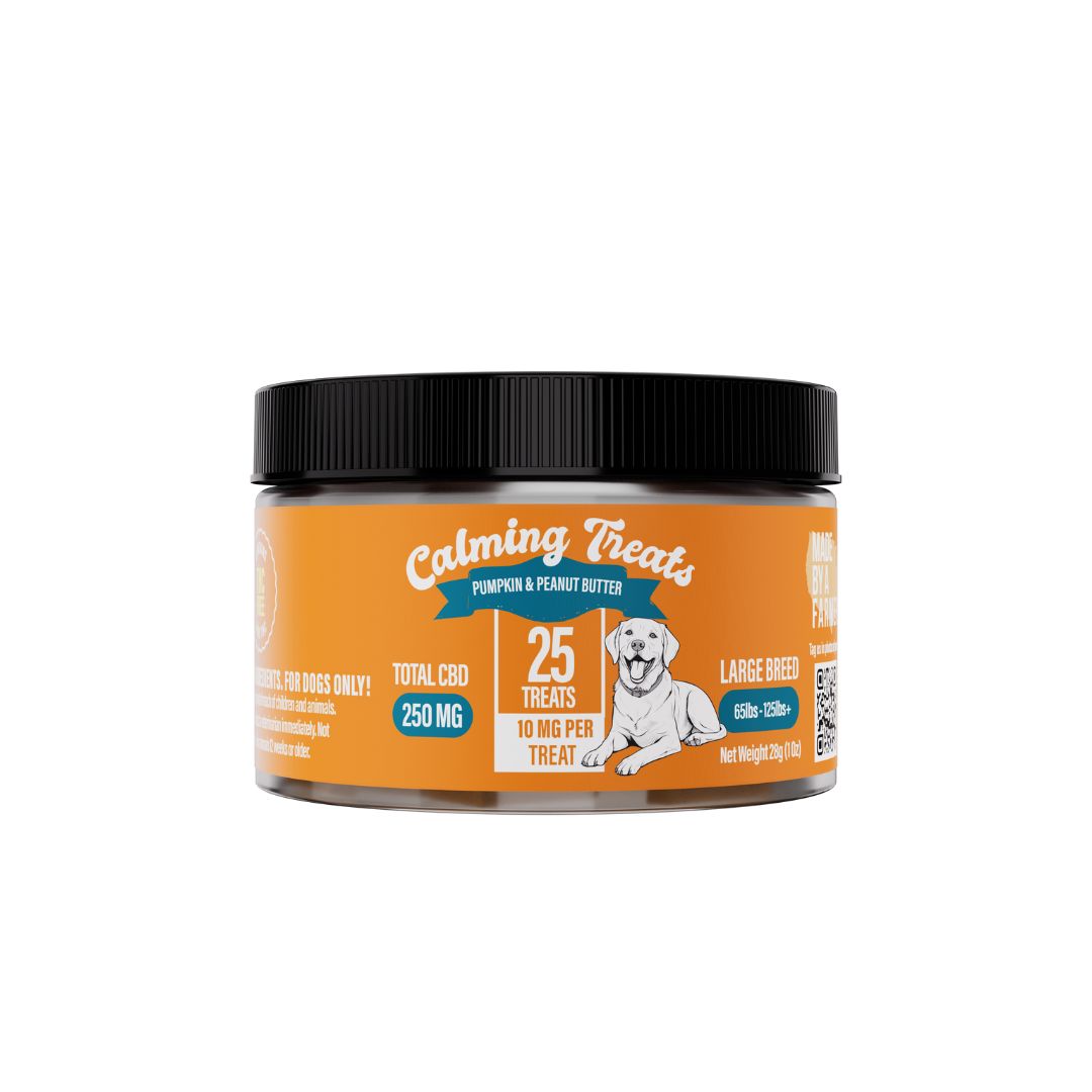 Photograph of product: Made By A Farmer | Large Breed | 250mg Calming CBD Dog Treats 25 Pack | REC