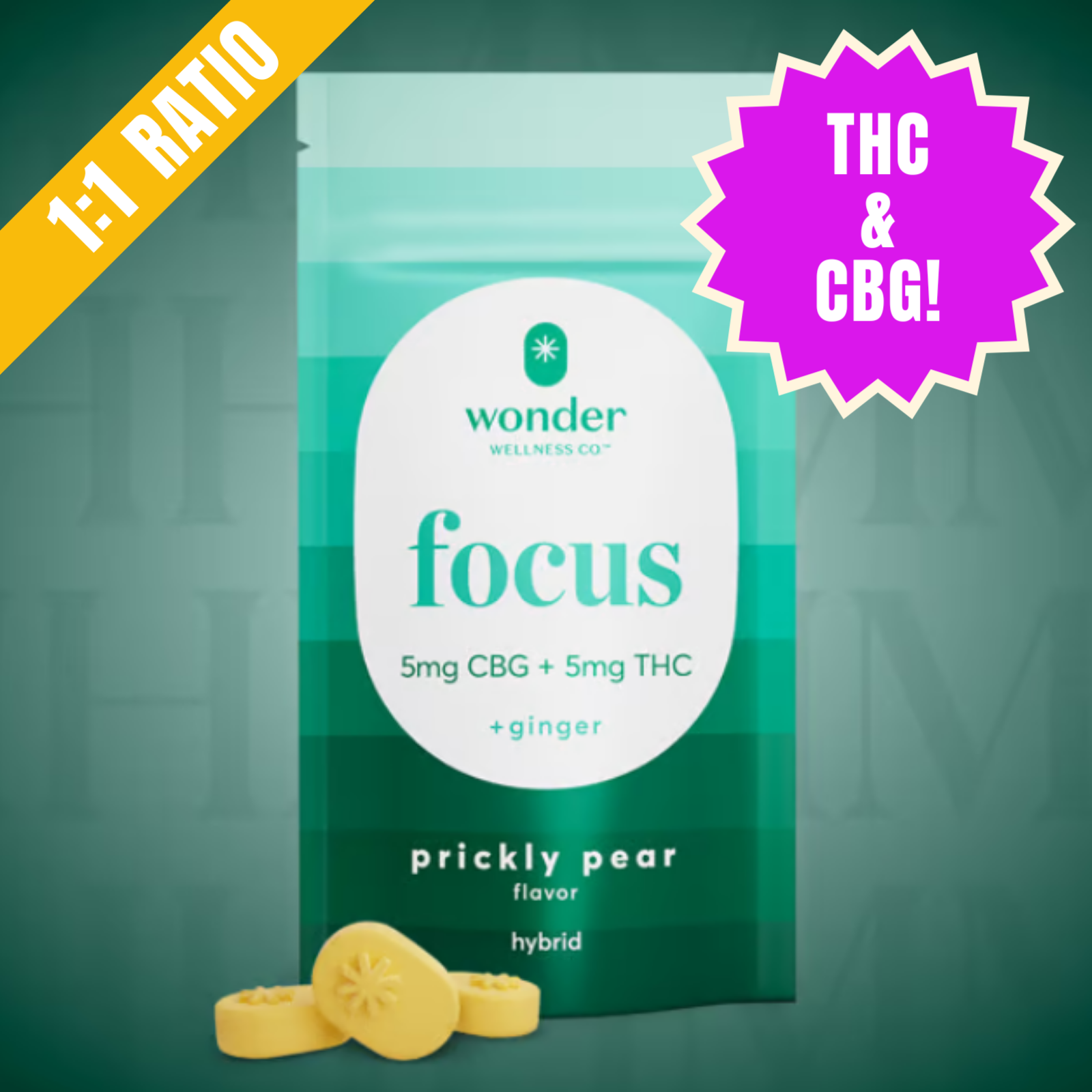 Photograph of product: FOCUS PRICKLY PEAR GUMMIES | 20PK | 100MG