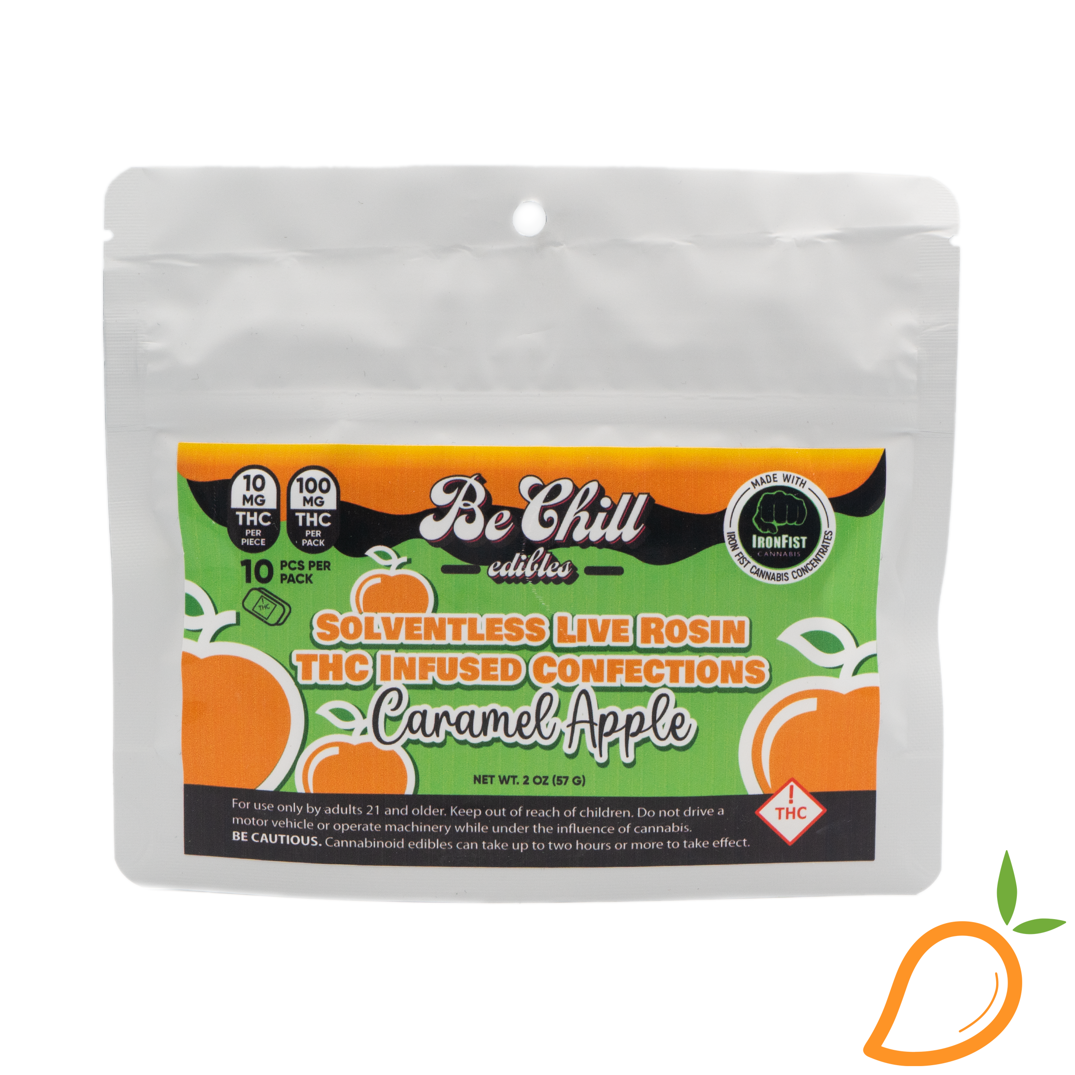 Photograph of product: 100mg Caramel Apple Rosin Infused Candies Iron Fist