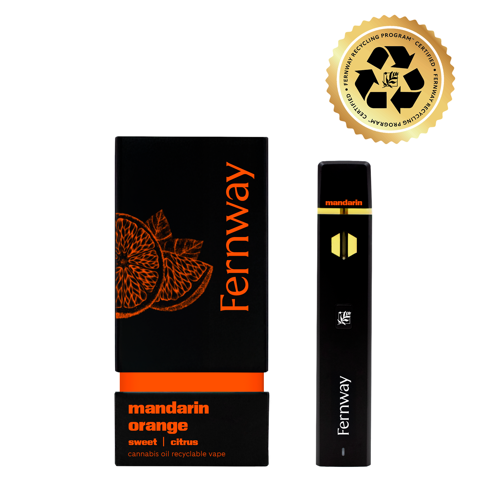 Photograph of product: Fernway Vape Disposable 2g Distillate Traveler- Mandarin Orange (S)