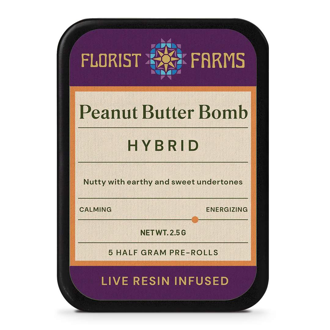 Photograph of product: Florist Farms Peanut Butter Bomb Infused 5Pk I 2.5g Hybrid