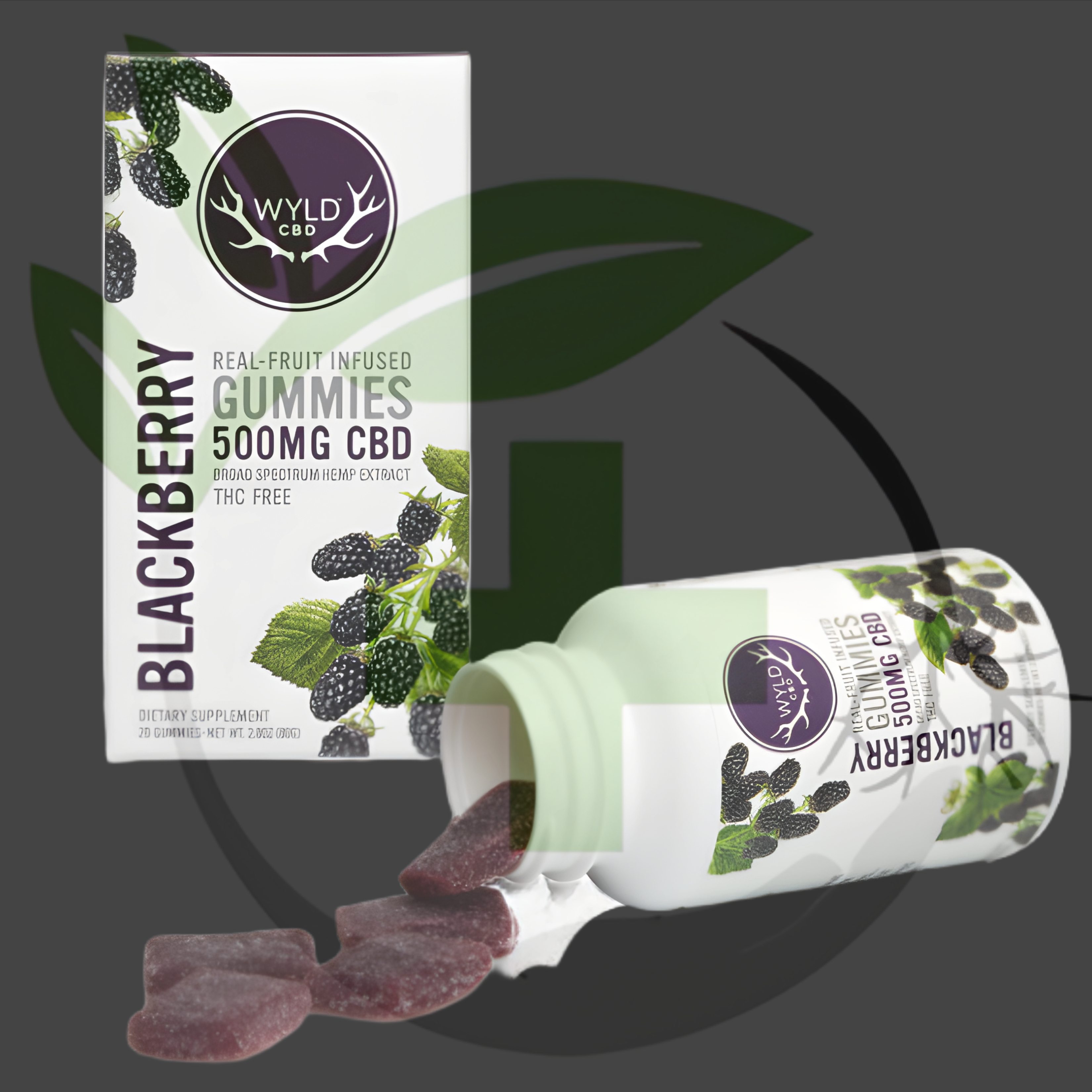 Photograph of product: Hemp - TF - WYLD - 500mg 20pc - Blackberry CBD