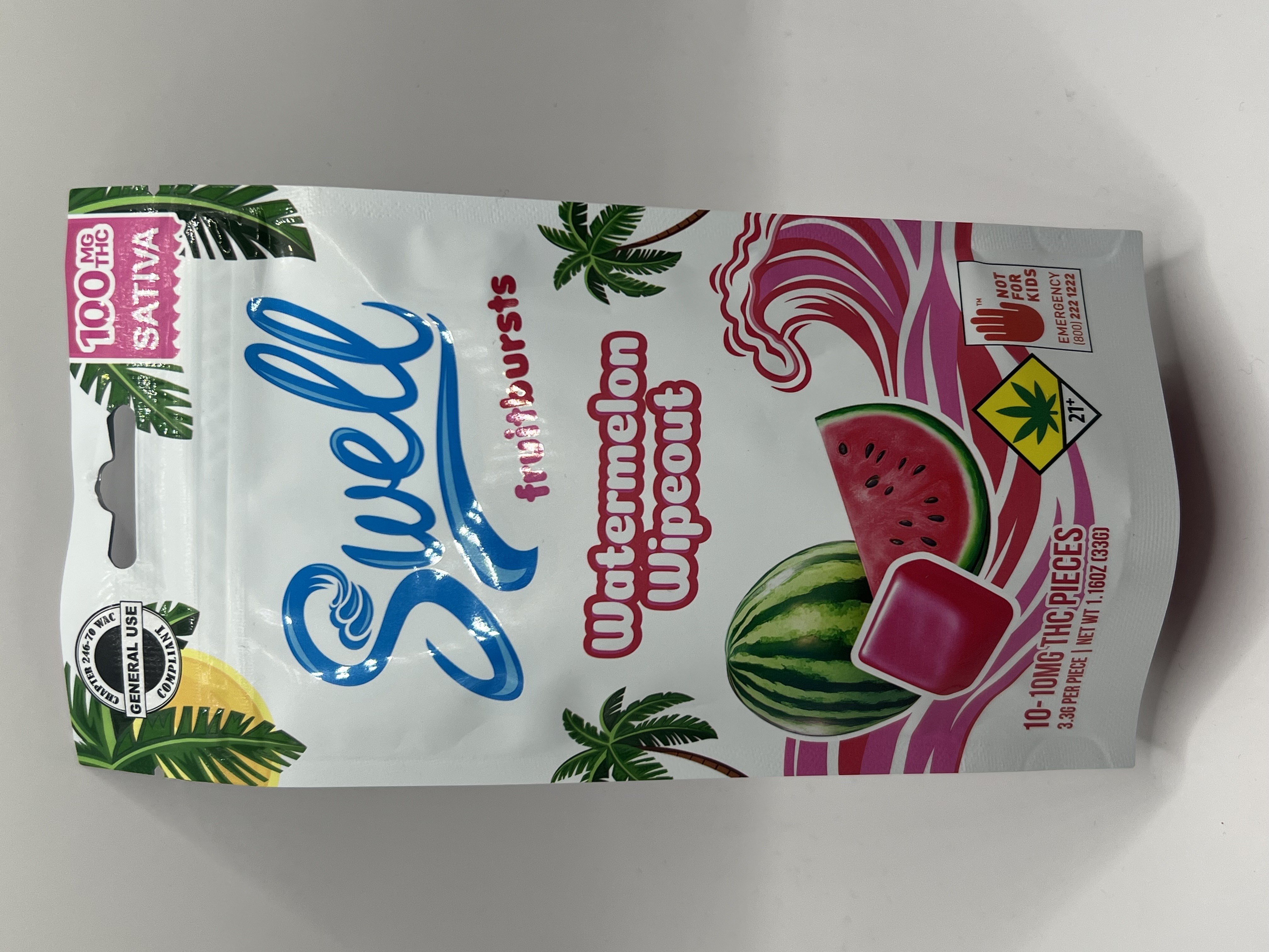 Photograph of product: Fruit Burst - Watermelon Wipeout Oui'd 100mg - EDIBLE