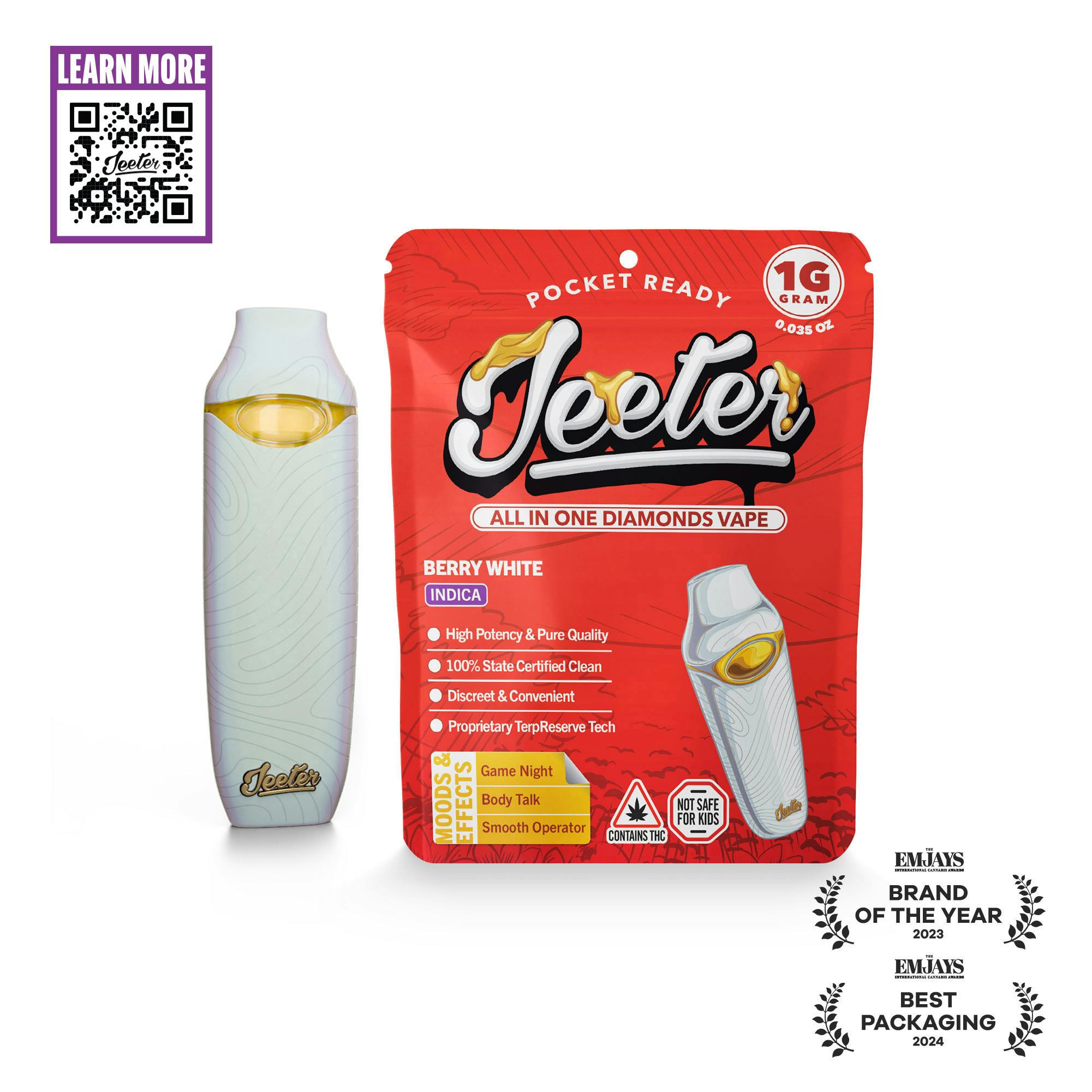 Photograph of product: Berry White Liquid Diamonds Disposable Vape | 1g - Jeeter