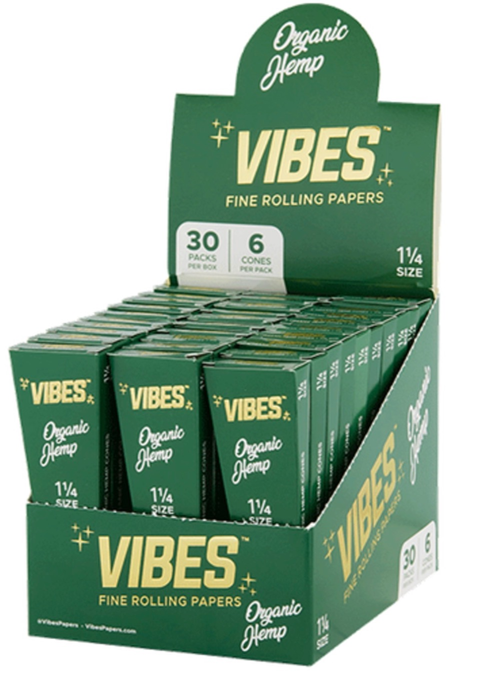 Photograph of product: (VIBES) Organic Hemp Cones - Coffin | 1 1/4 | 6pk