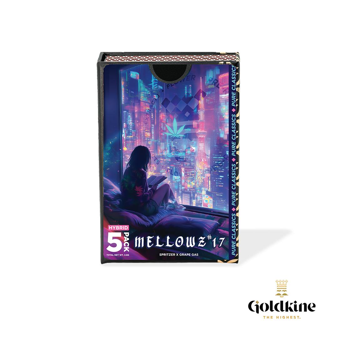 Photograph of product: Goldkine | Mellowz #17 | 5 Count Pre Roll Pack
