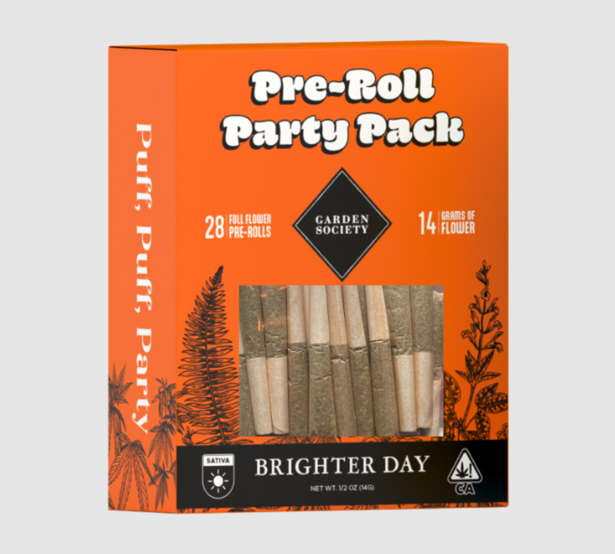 Photograph of product: Garden Society | Brighter Day | Green Crack | Party Pack | Pre-Roll 28pk | 14g
