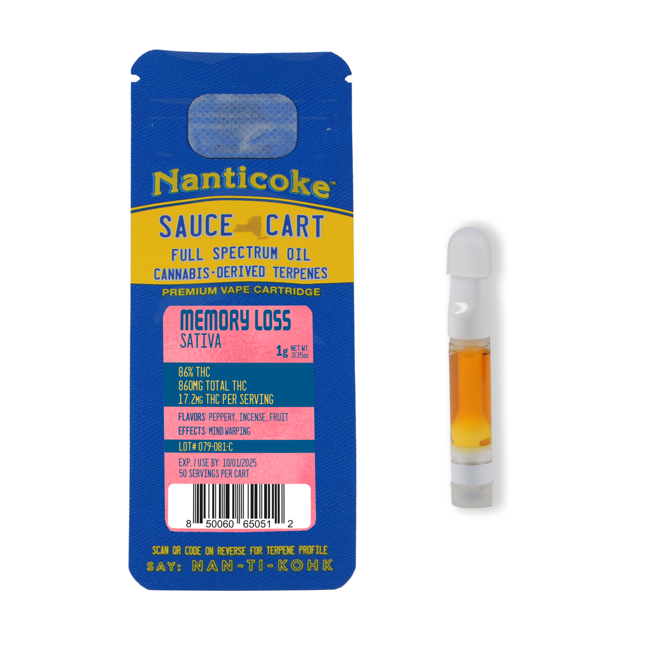 Photograph of product: Nanticoke | Memory Loss | 1g Vape Cart