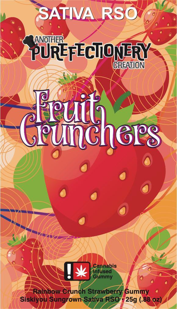 Photograph of product: Fruit Cruncher - 100mg Rainbow Crunch Strawberry RSO Gummy