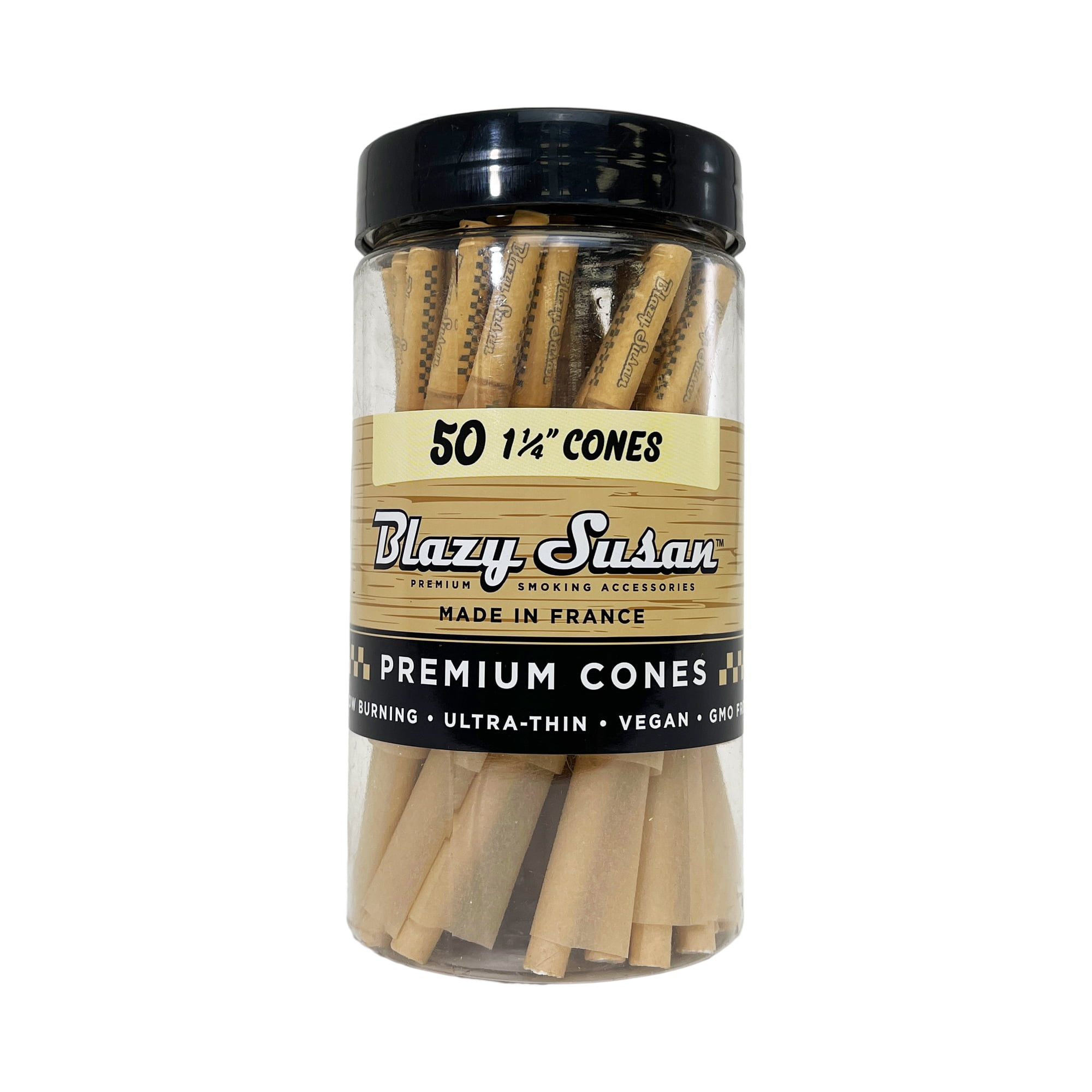 Photograph of product: Blazy Susan Unbleached Cone King Size 50 count Jar