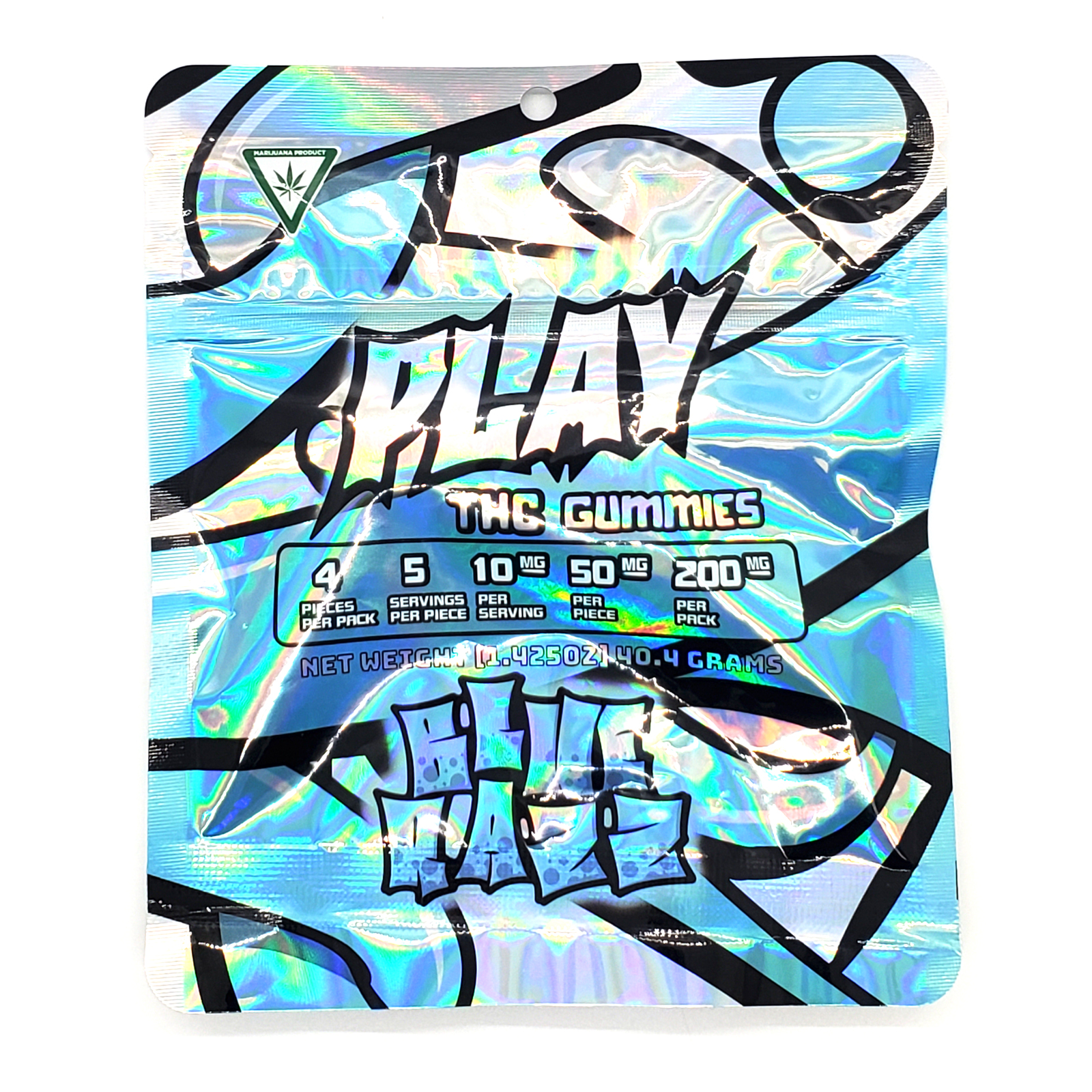 Photograph of product: Play Blue Raspberry Gummies 200mg Rec