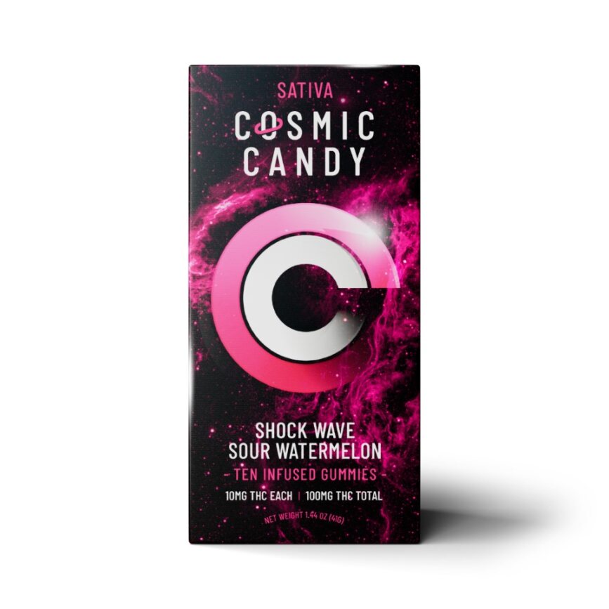 Photograph of product: Shock Wave Sour Watermelon Oui'd Gummies 100mg | 10pk