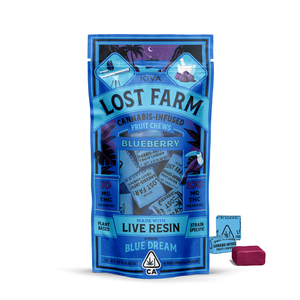 Photograph of product: Lost Farm Blue Dream Live Resin Blueberry Chew (10pk)