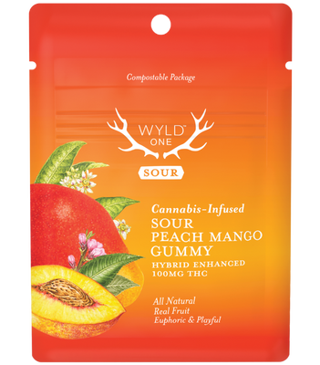 Photograph of product: Wyld | Ones | Sour Peach Mango | 100mg TH-oui | Hybrid