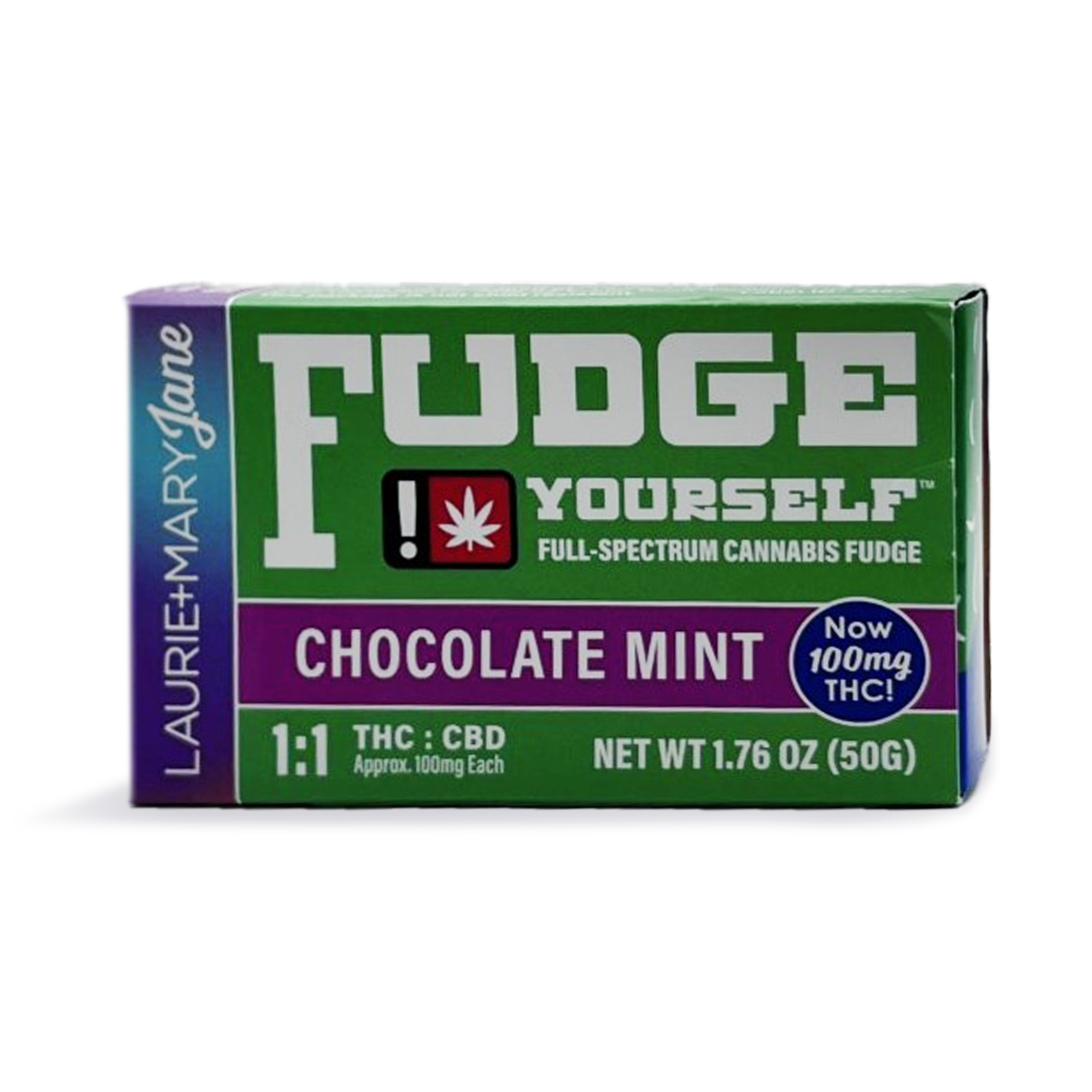 Photograph of product: 1:1 Fudge Yourself Chocolate Mint Bar | 100mg