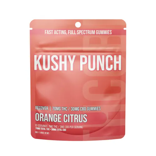 Photograph of product: Kushy | Gummies | Orange Citrus | 2:1 TH-oui