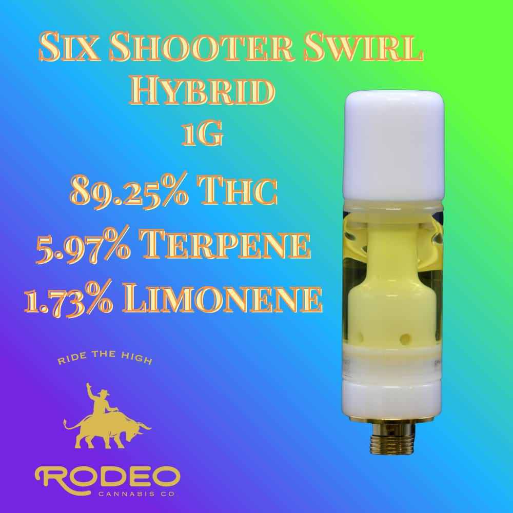 Photograph of product: Rodeo Six Shooter Swirl (H) 1g Vape 0233