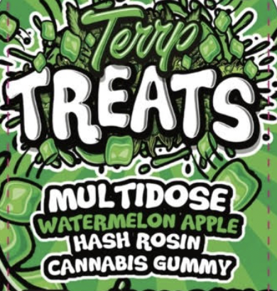 Photograph of product: Terrp Treats | Watermelon Apple au chocolat Rosin Gummy | 100mg