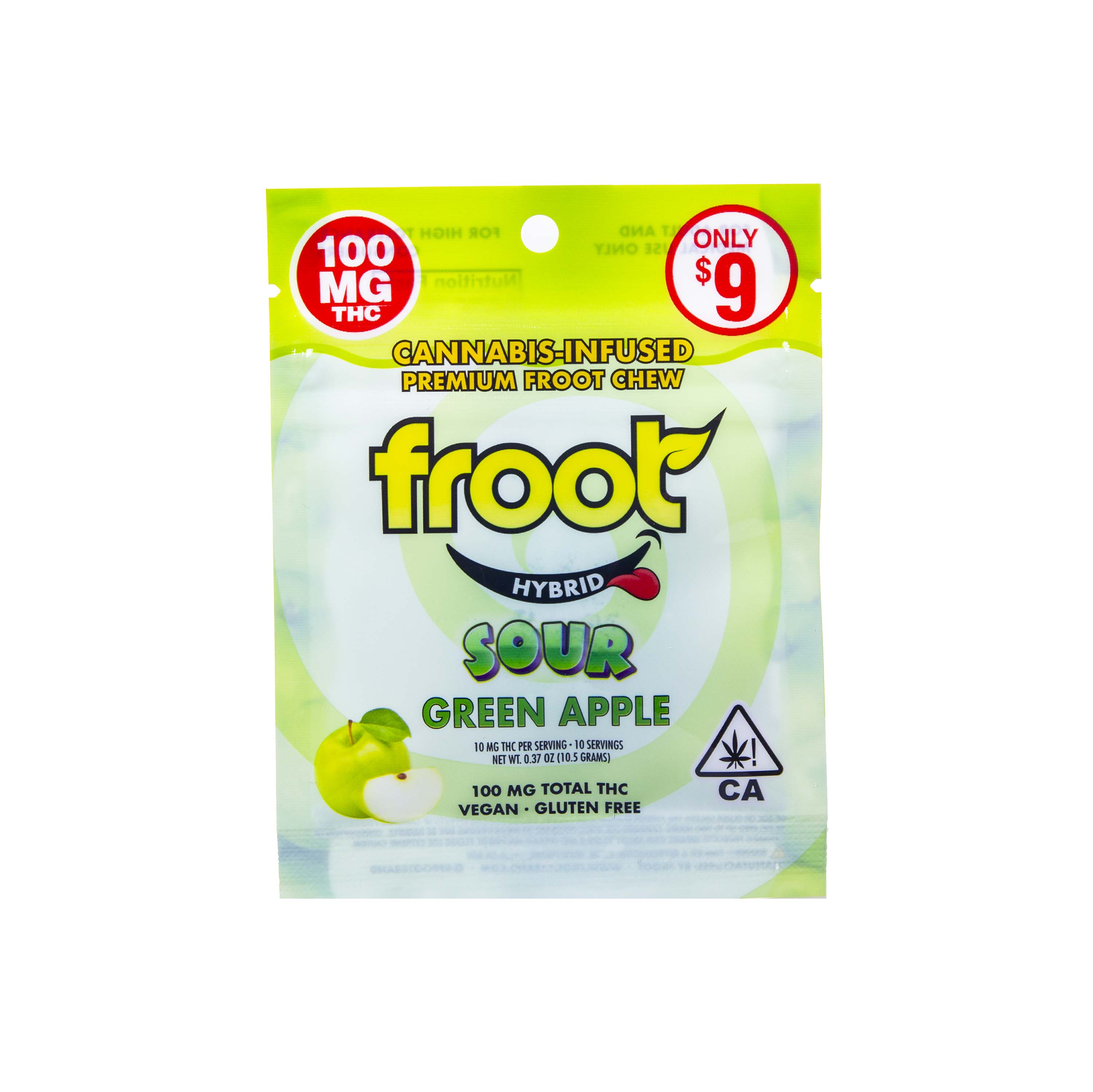 Photograph of product: Froot | Sour Green Apple Gummy (100mg TH-oui)
