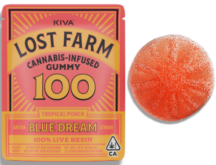 Photograph of product: Lost Farm - 100MG Live Resin Gummy Single - Cherry Mango Amarelo [S]