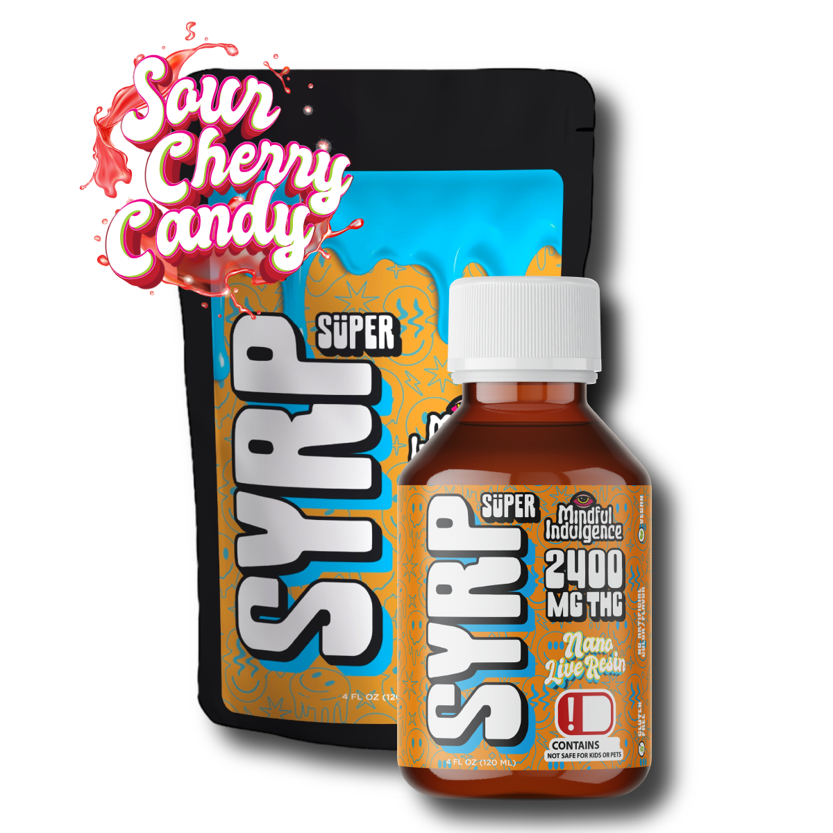 Photograph of Product: Mindful Indulgence | Super Syrp | Sour Cherry Candy | 2400mg