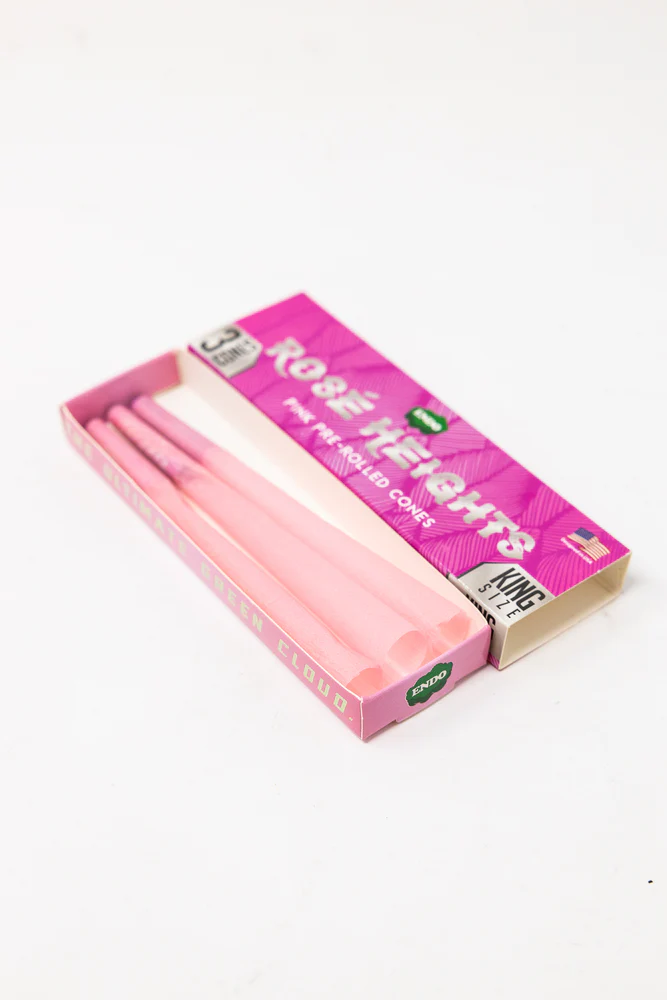 Photograph of product: Endo Rose Heights | Pink Pre-Rolled Cones | 3pk | King Size