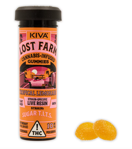 Photograph of product: Lost Farm | 100mg Live Resin Gummies W/ CBN | Tropical Lemonade