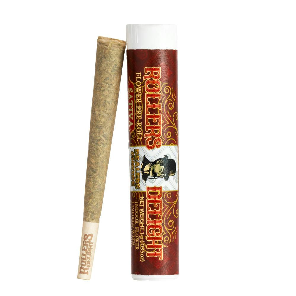 Photograph of product: Rollers Delight 1g Diamond Preroll - Airheads Hybrid