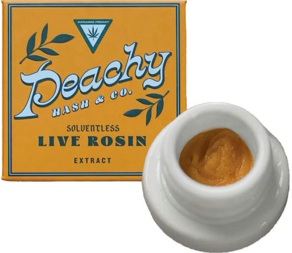 Photograph of product: Peachy: Peanut Butter & Jealous #9 1G Live Rosin