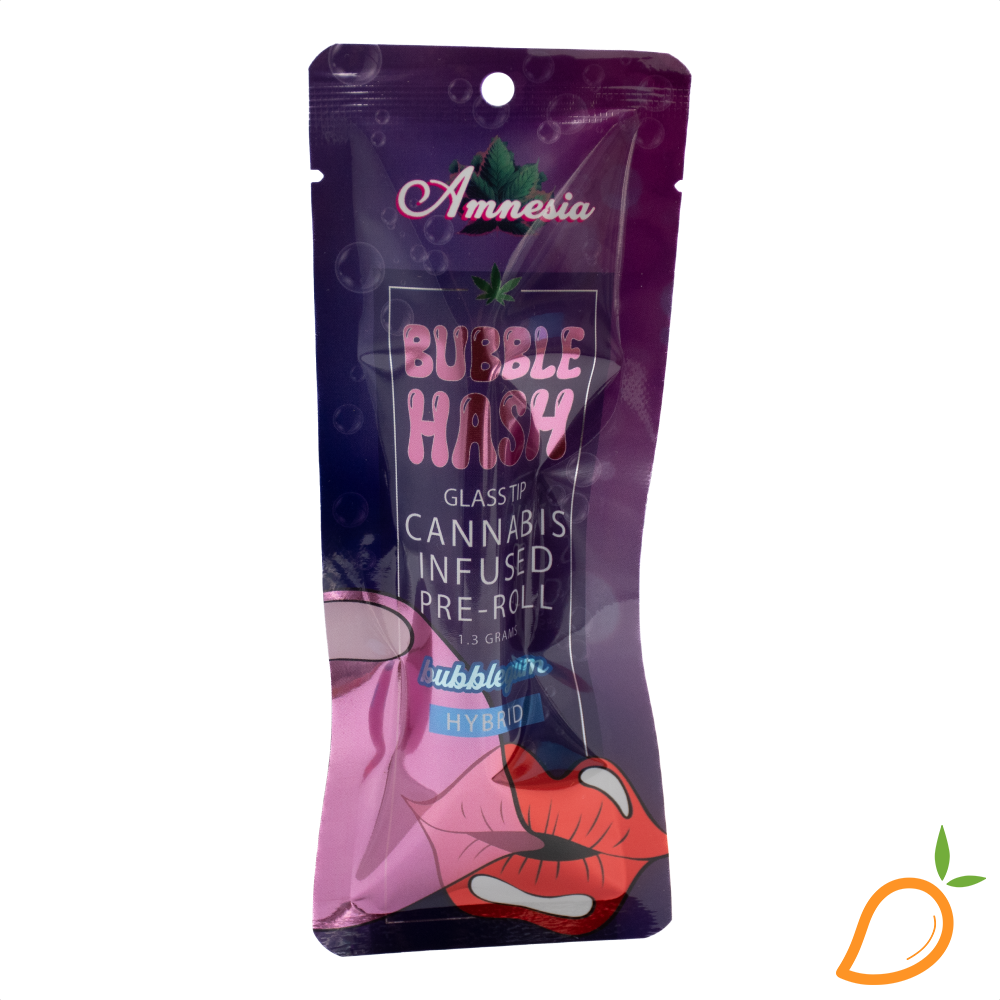 Photograph of product: 1.3g Bubble Gum Glass Tip Bubble has Infused Amnesia