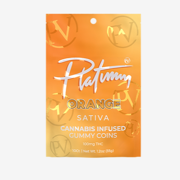 Photograph of product: Platinum Vape 100mg Gummies - Orange